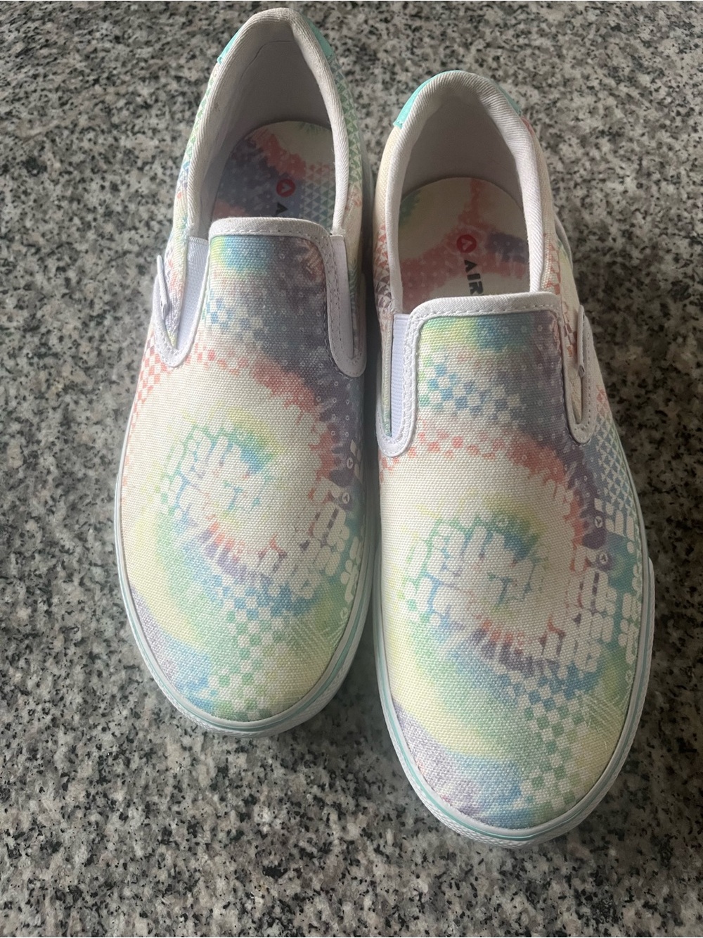 Airwalk Kids Slip-On Sneakers - Pastel Rainbow Tie-Dye